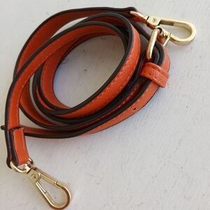 Orange replacement Bag Strap with gold tone hardware